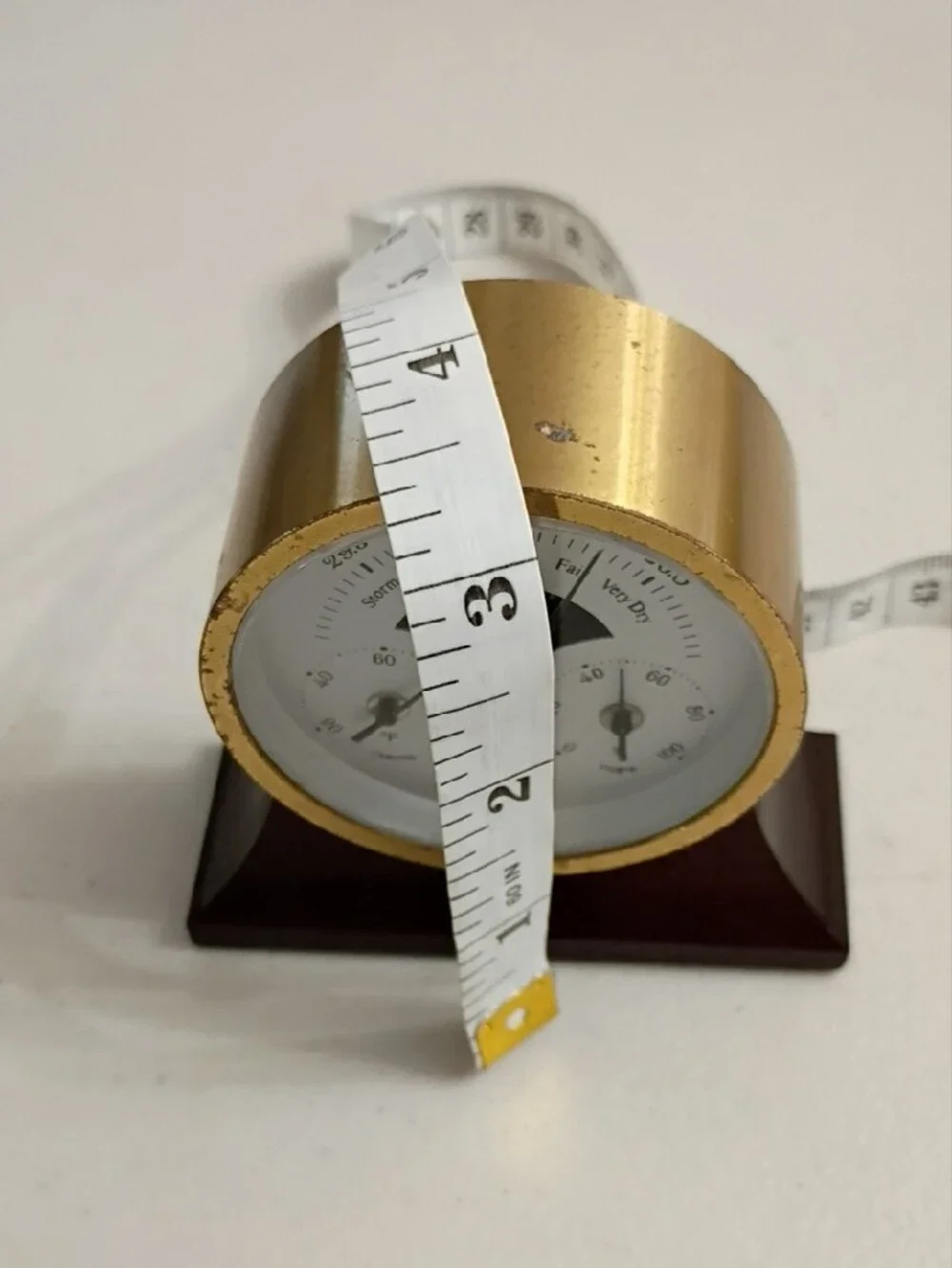 Barigo Gold-Trim Weather Desk Instrument with White Dial